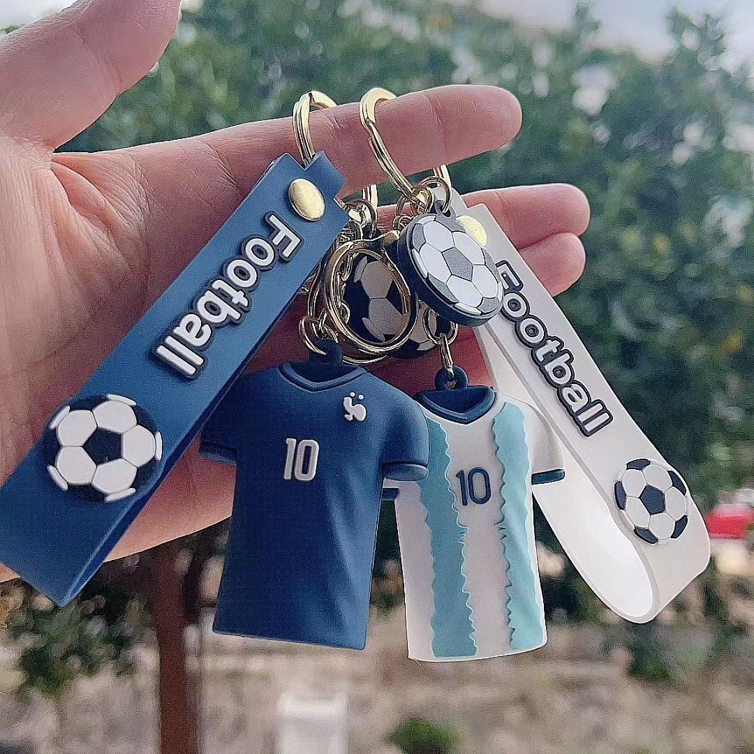 Football World Cup Star Jerseys Figure Key Chain Net Red Schoolbag Pendant Personalized Creative Small Gifts