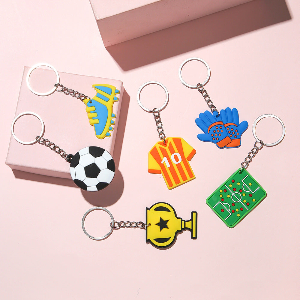 Pvc Cartoon Keychains Football World Cup Party Decoration Soccer Fans Small Presents Gifts Promotional Giveaway