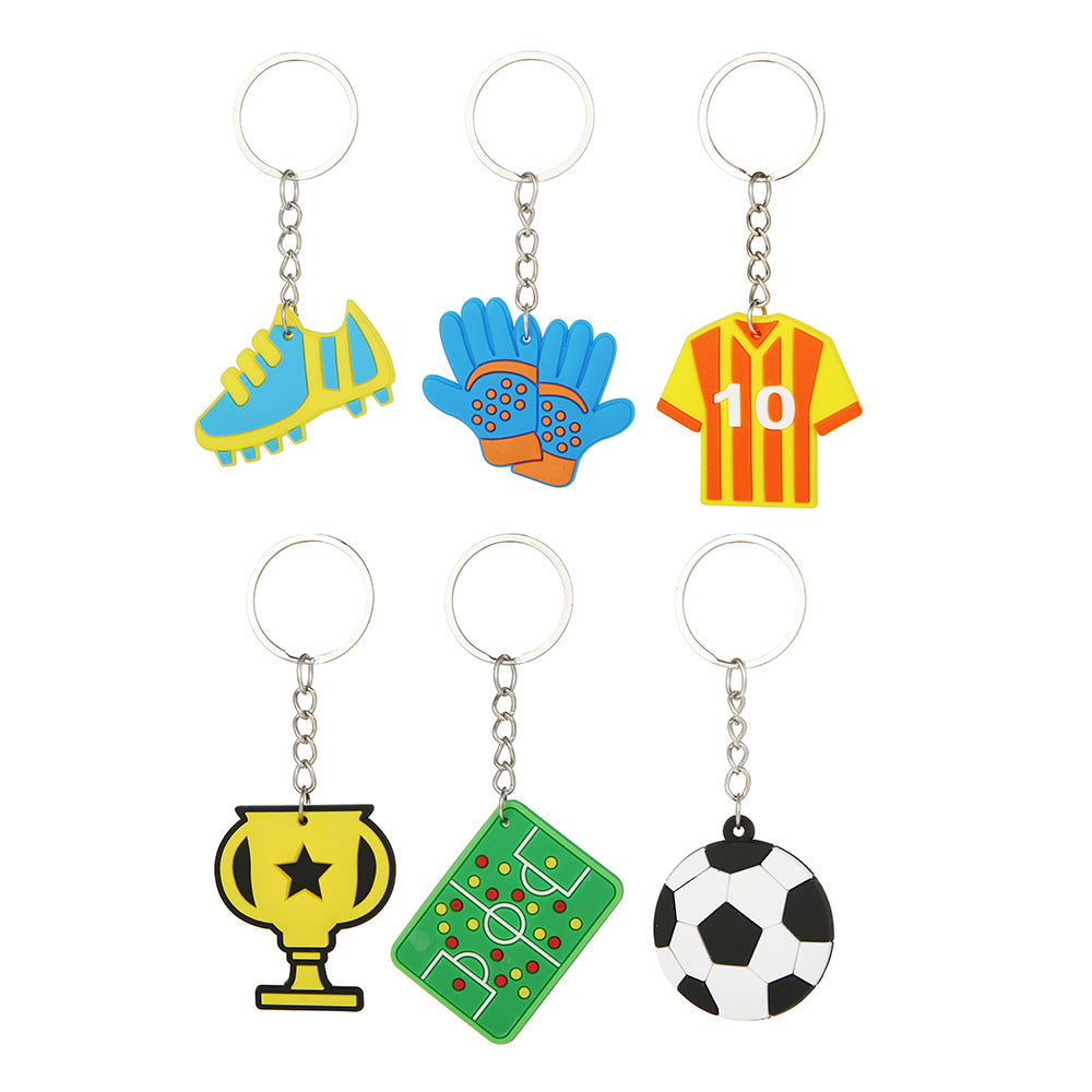 Pvc Cartoon Keychains Football World Cup Party Decoration Soccer Fans Small Presents Gifts Promotional Giveaway
