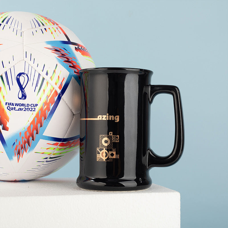 Football World Cup Beer Mug Mug Football Souvenirs Cup High-Grade Ceramic Cup Gift Box