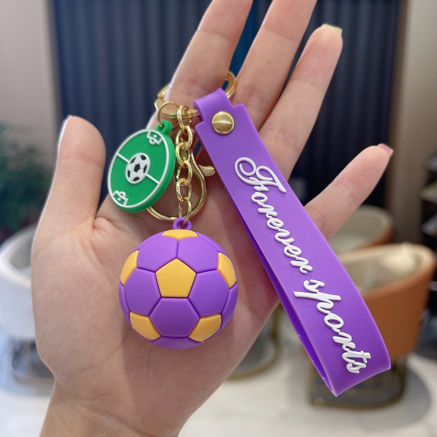 New Pvc Soft Plastic Football Key Chain Pendant World Cup Fans Football Key Chain Sports Games Souvenirs Gifts