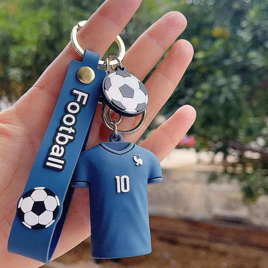 Football World Cup Star Jerseys Figure Key Chain Net Red Schoolbag Pendant Personalized Creative Small Gifts