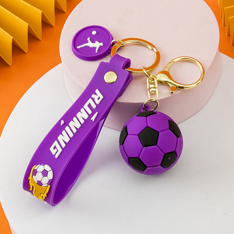 Football Key Chain Pendant Pvc Soft Rubber Car Key Chain Fan Gifts Can Be Printed Logo
