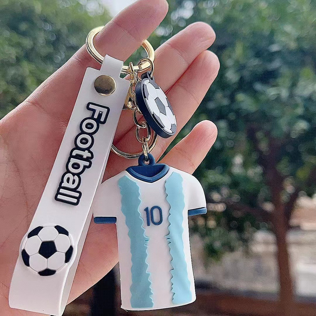 Football World Cup Star Jerseys Figure Key Chain Net Red Schoolbag Pendant Personalized Creative Small Gifts