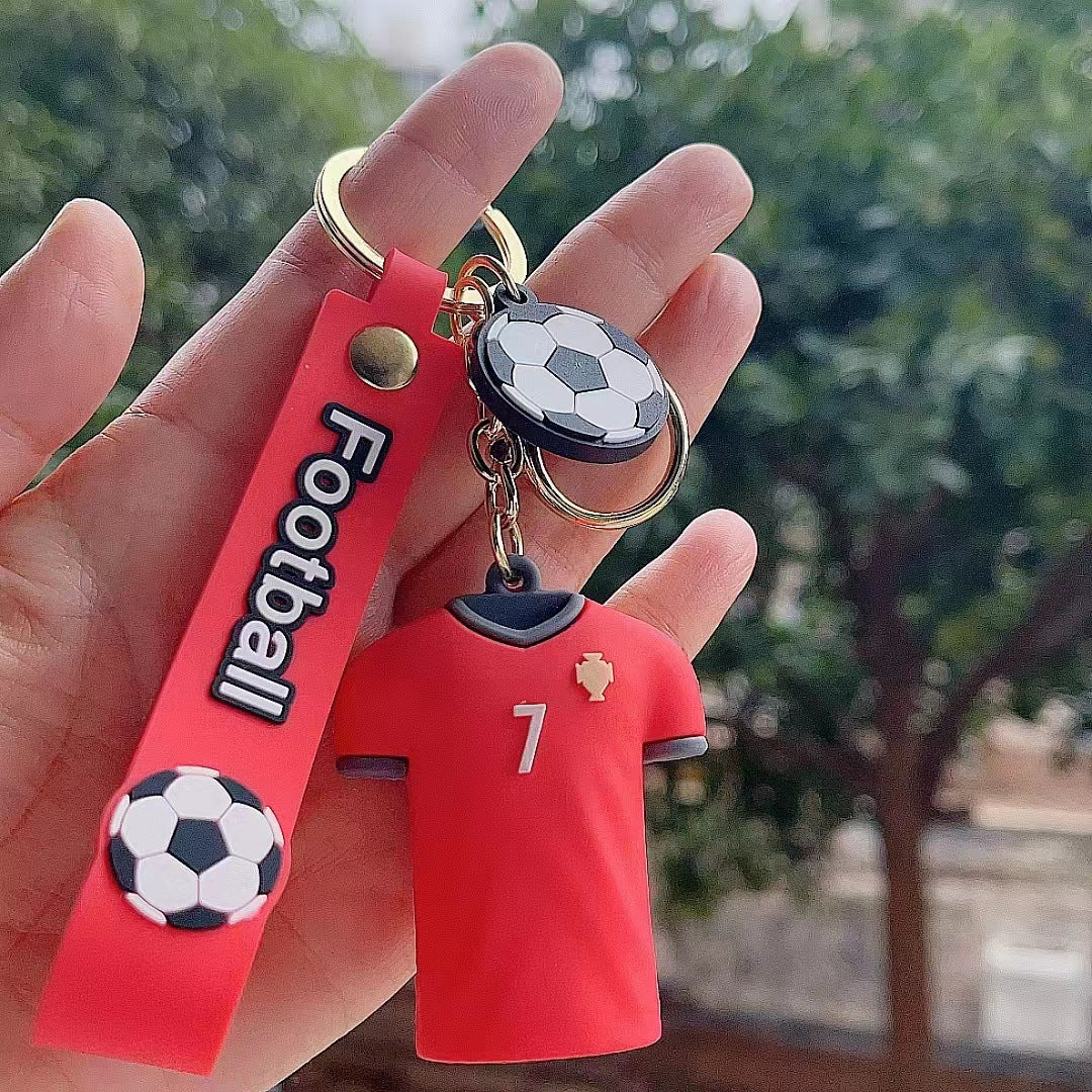 Football World Cup Star Jerseys Figure Key Chain Net Red Schoolbag Pendant Personalized Creative Small Gifts
