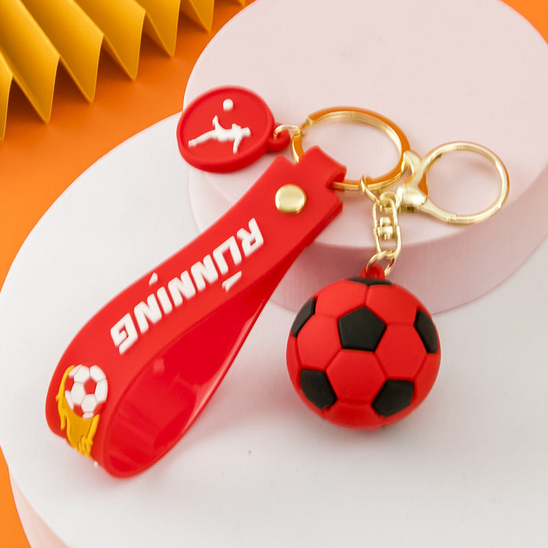 Football Key Chain Pendant Pvc Soft Rubber Car Key Chain Fan Gifts Can Be Printed Logo