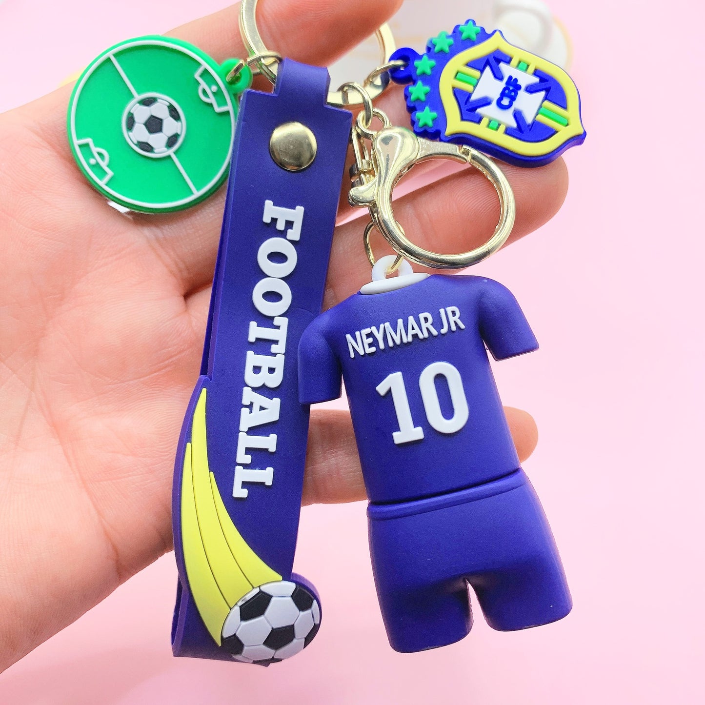 Football World Cup Star Jerseys Figure Key Chain Net Red Schoolbag Pendant Personalized Creative Small Gifts