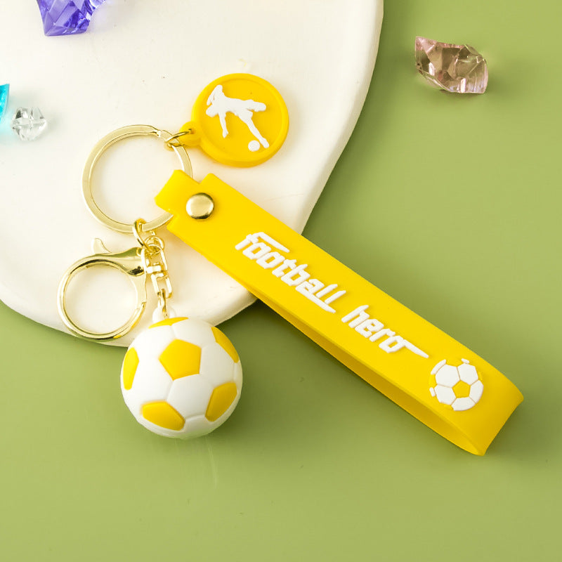 Football Key Chain Pendant Pvc Soft Rubber Car Key Chain Fan Gifts Can Be Printed Logo