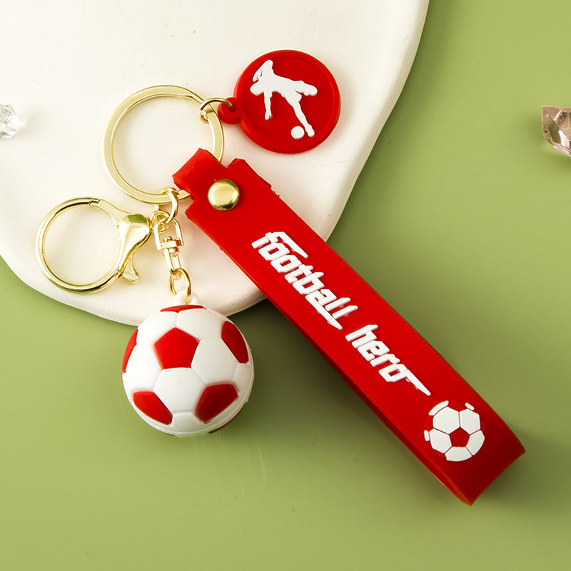 Football Key Chain Pendant Pvc Soft Rubber Car Key Chain Fan Gifts Can Be Printed Logo