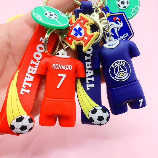 Football World Cup Star Jerseys Figure Key Chain Net Red Schoolbag Pendant Personalized Creative Small Gifts