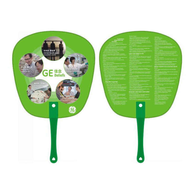 World Cup Advertising Promotion Pp Plastic Fan Customized Football Round Fan Pp New Material Medium Handle Fan