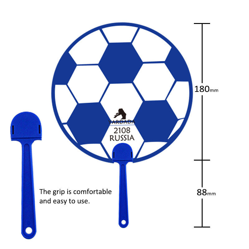 World Cup Advertising Promotion Pp Plastic Fan Customized Football Round Fan Pp New Material Medium Handle Fan