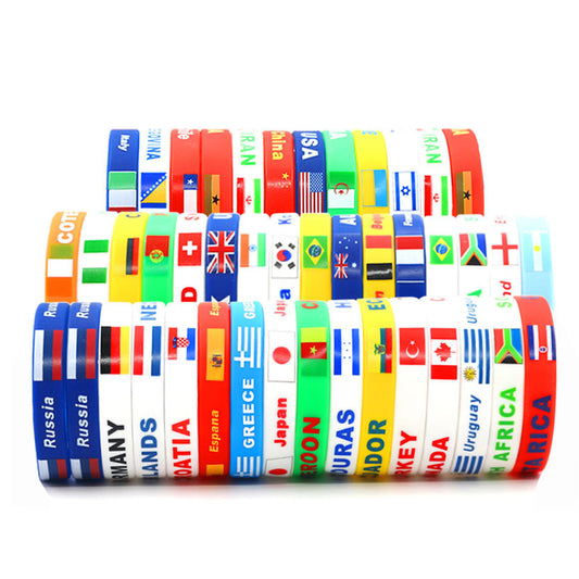 Custom Soccer Silicone Wrist Strap World Cup Flag Wrist Strap Soccer Fan Supplies Gift Souvenirs