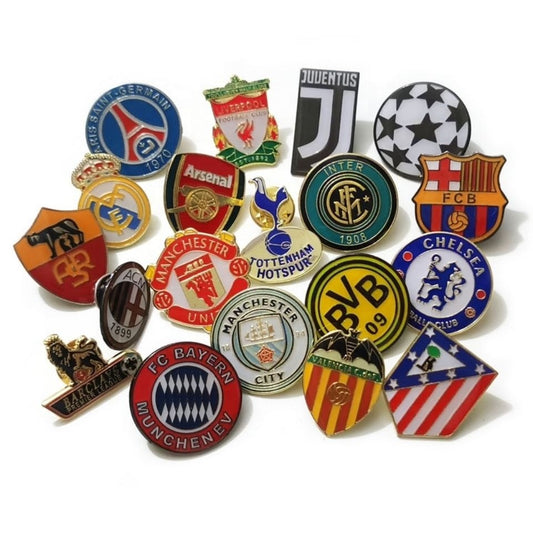 Metal Soft Enamel Lapel Pins European Cup Club Gifts Football Pins Football Pin Badges Football Badges