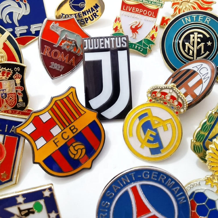 Metal Soft Enamel Lapel Pins European Cup Club Gifts Football Pins Football Pin Badges Football Badges