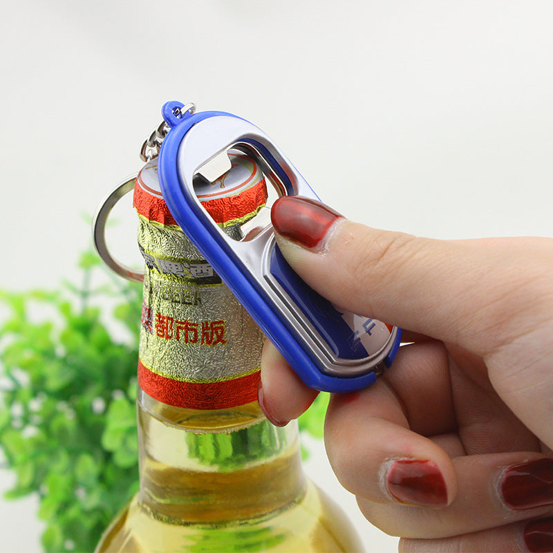 Creative Gifts Cup Key Chain Bottle Opener Glow Fans Bar Supplies Keychain With Led Light