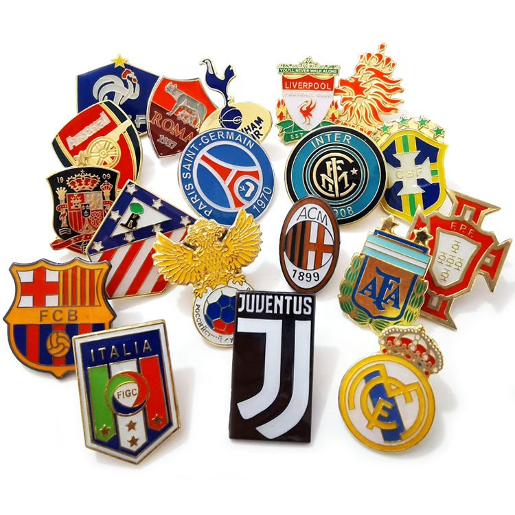 Metal Soft Enamel Lapel Pins European Cup Club Gifts Football Pins Football Pin Badges Football Badges