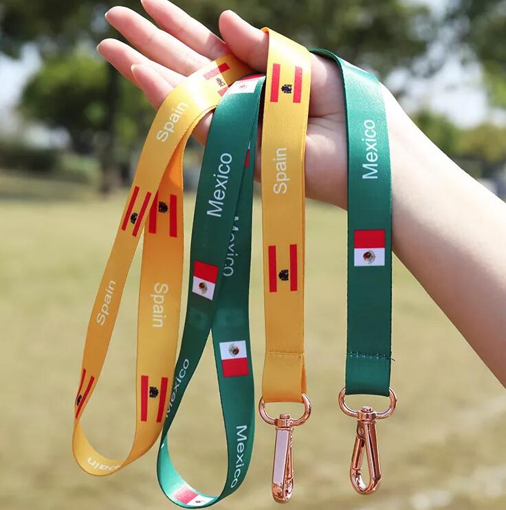 Custom The World Football Cup Competition Lanyard Country Flag Lanyard