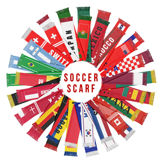 15x135cm Knitting Acrylic Satin Sports Scarf Bar Club Promotional Soccer Fan Football Scarf For World Cup