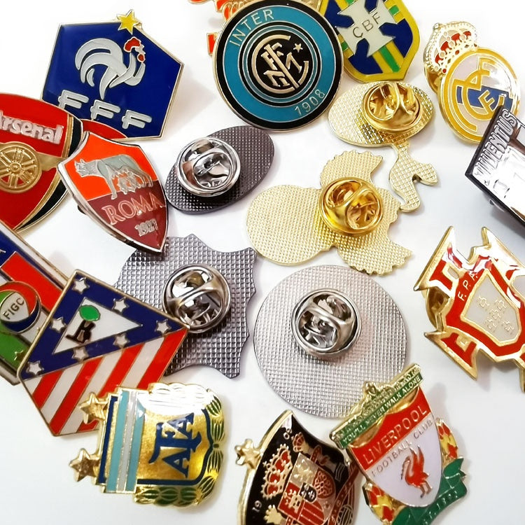 Metal Soft Enamel Lapel Pins European Cup Club Gifts Football Pins Football Pin Badges Football Badges