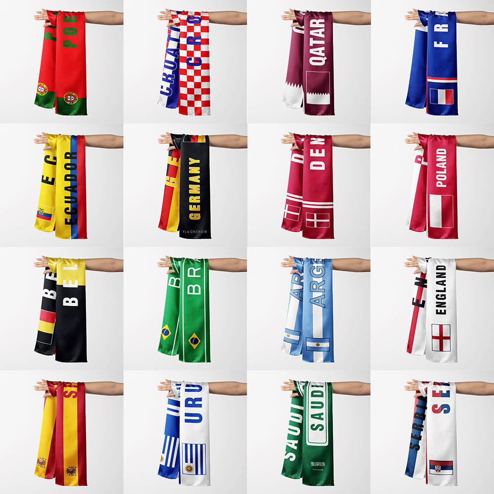 15x135cm Knitting Acrylic Satin Sports Scarf Bar Club Promotional Soccer Fan Football Scarf For World Cup