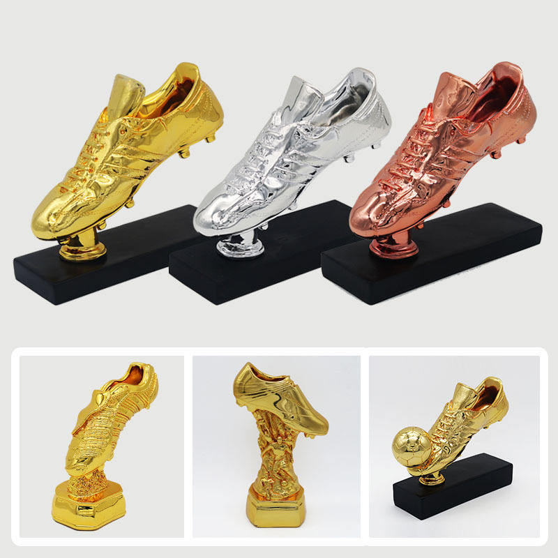 Custom Golden Ball Golden Boot Football Trophy Winner Cup Trophy Resin Crafts Ballon Balls Trophies