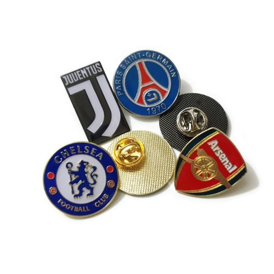 Metal Soft Enamel Lapel Pins European Cup Club Gifts Football Pins Football Pin Badges Football Badges