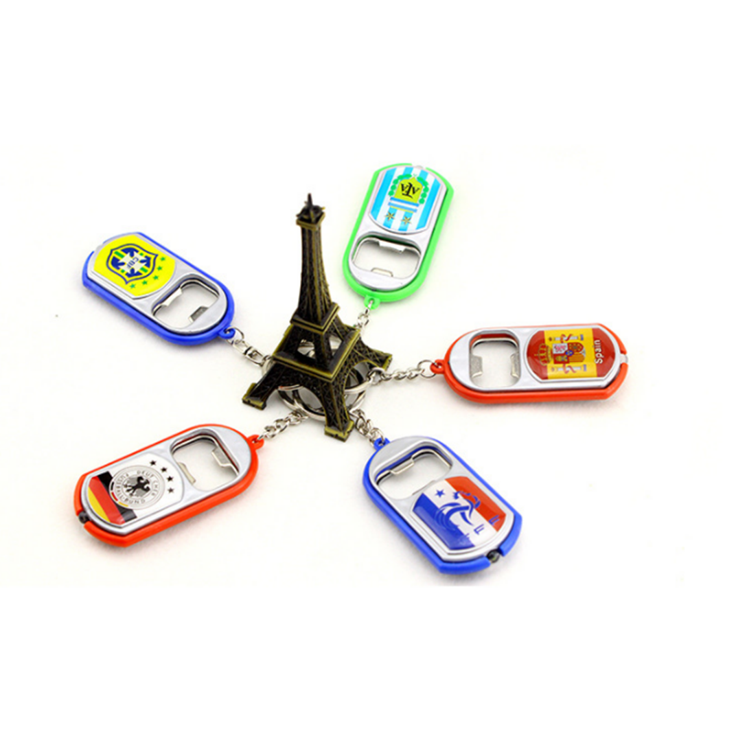 Creative Gifts Cup Key Chain Bottle Opener Glow Fans Bar Supplies Keychain With Led Light