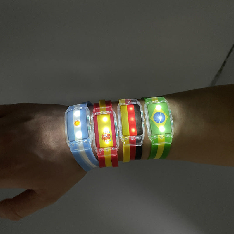 Fans Cheering Led Country Flag Bracelet Led Light Silicone Wristband Customized Led National Flag Bracelet For World Cup