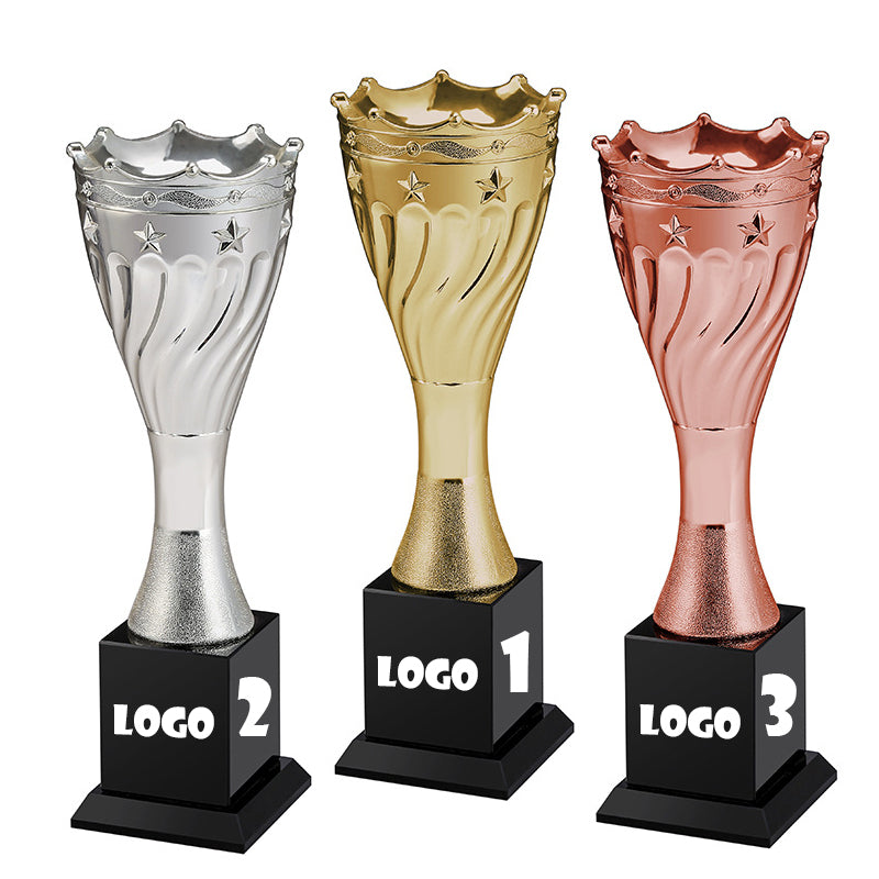 Custom Luxury Gym Competition Real Size Resin Metal Gold World Sports Cup Trophy Award Trophies And Medals