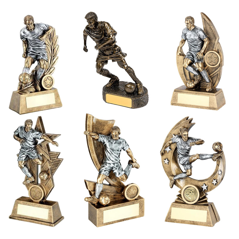 Customise The Unique World Trophy With Multi Style Resin Gloves And Boots For The Football Trophy