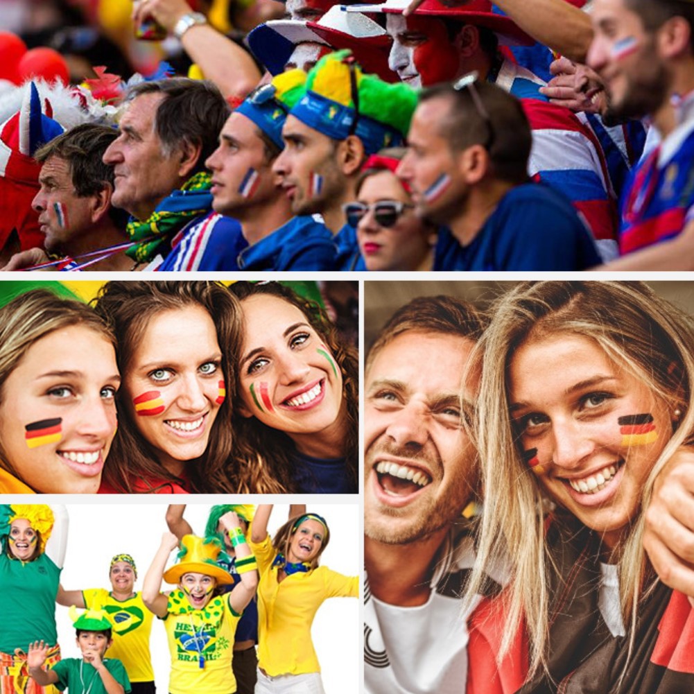 Football Match World Cup National Flag Color Design Sports Events Fans Cheering Face Paint