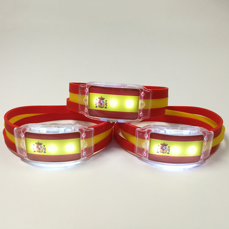 Fans Cheering Led Country Flag Bracelet Led Light Silicone Wristband Customized Led National Flag Bracelet For World Cup