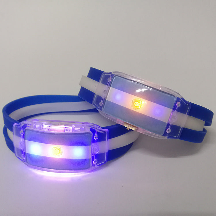 Fans Cheering Led Country Flag Bracelet Led Light Silicone Wristband Customized Led National Flag Bracelet For World Cup