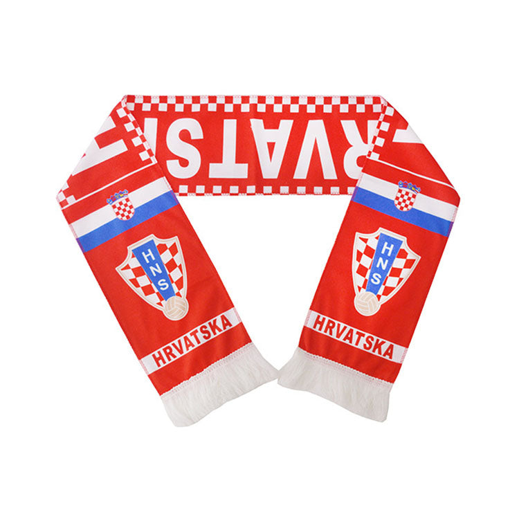 Custom Logo European World Football Soccer Cup Scarf,National Team Football Fans Scarf