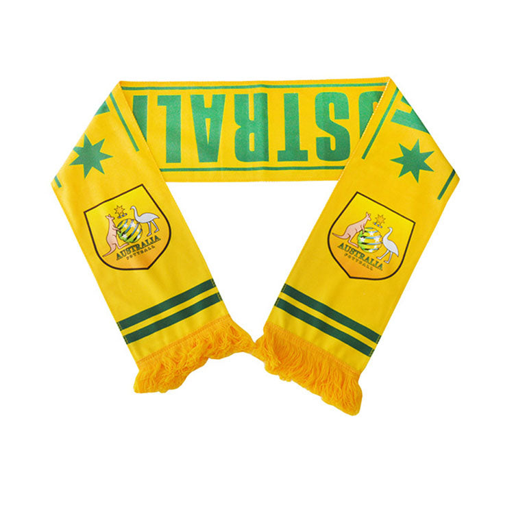 Custom Logo European World Football Soccer Cup Scarf,National Team Football Fans Scarf