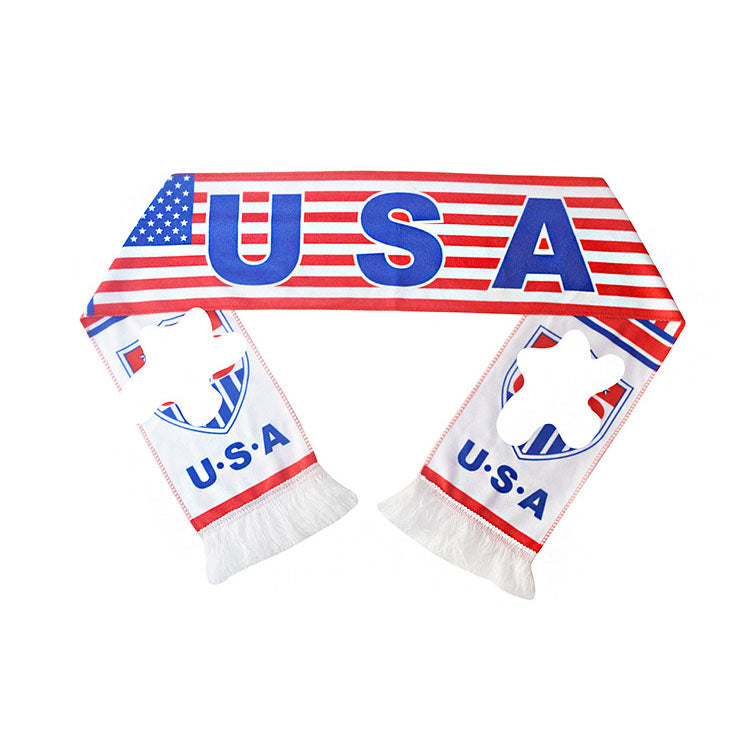 Custom Logo European World Football Soccer Cup Scarf,National Team Football Fans Scarf