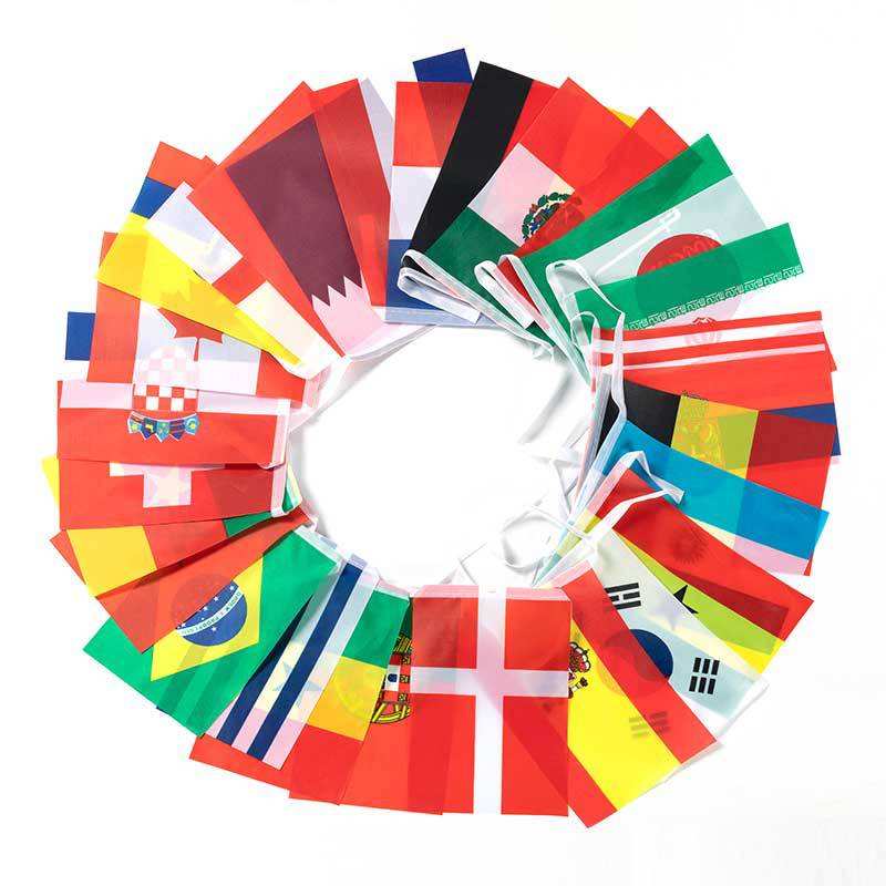 World Soccer Cup Custom Wholesale Flag Decoration Football Flog Soccer Fan Items Qatar Soccer Accessories