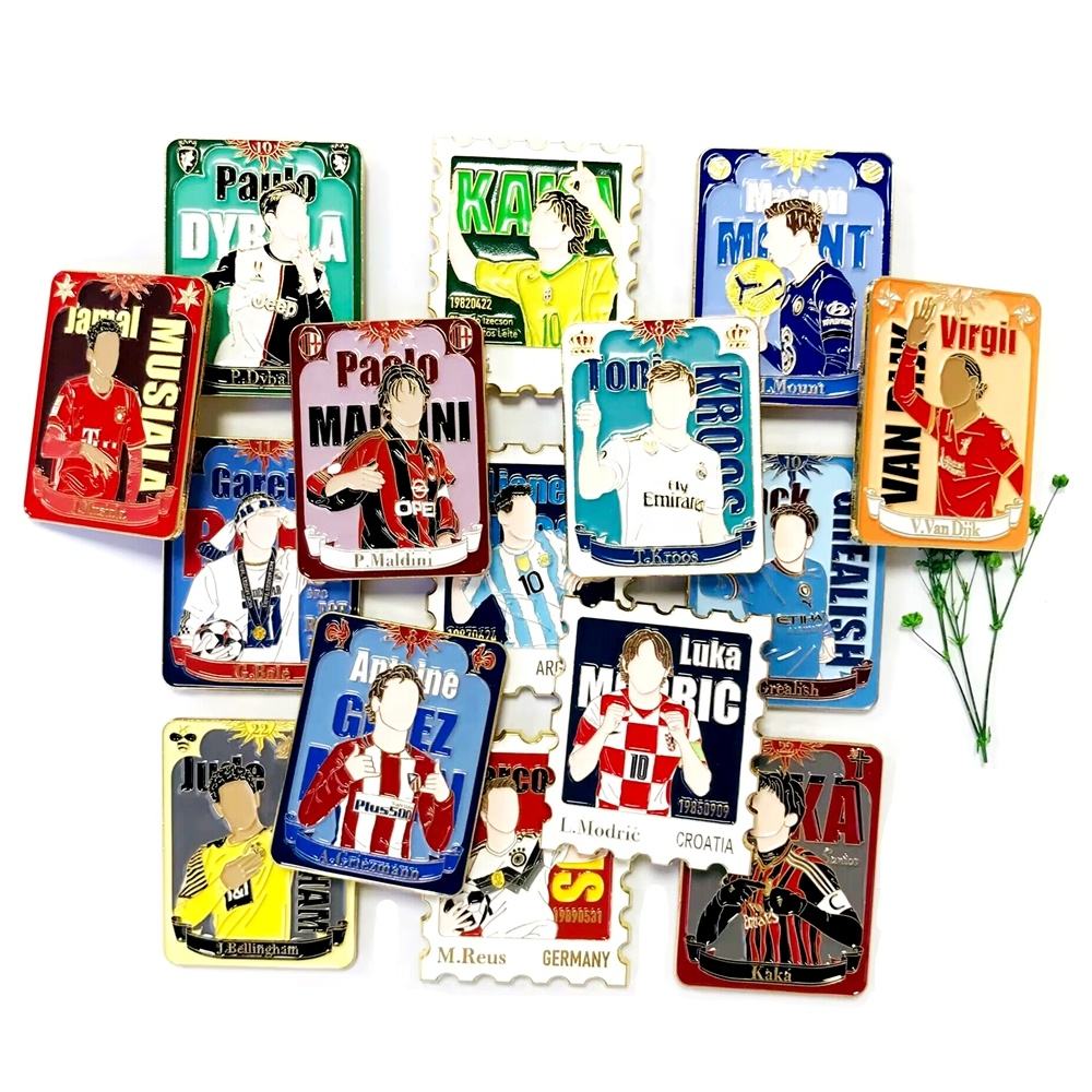 Custom Design Gold Plated World Cup Football Star Hard Enamel Pin World Trading Pin Soccer Sports Soft Enamel Pins Badge Set