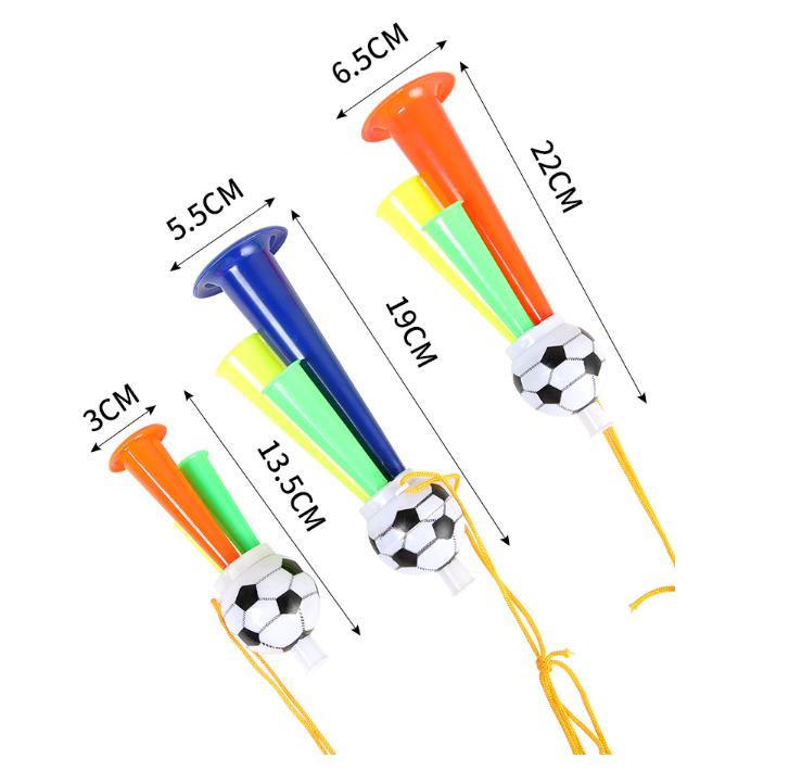 Football Match Cheering Toy Football Fan Horn Plastic Soccer Shape Vuvuzela Cheering Horn