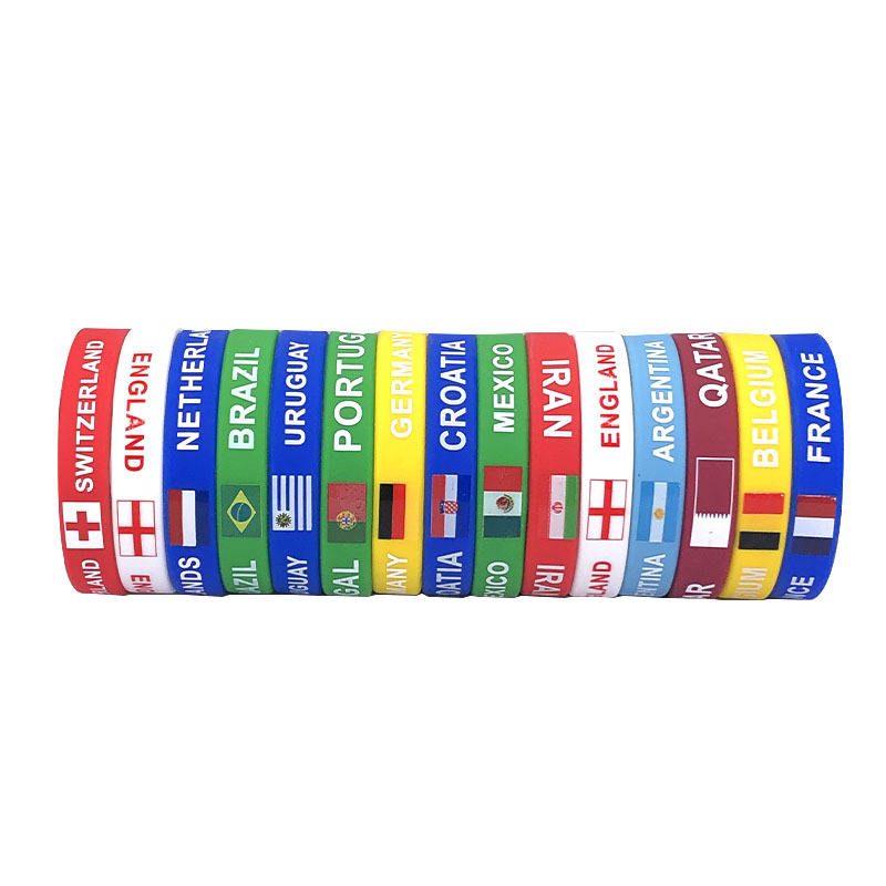Custom Soccer Silicone Wrist Strap World Cup Flag Wrist Strap Soccer Fan Supplies Gift Souvenirs