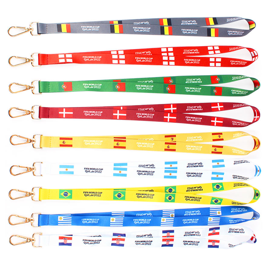 Custom The World Football Cup Competition Lanyard Country Flag Lanyard