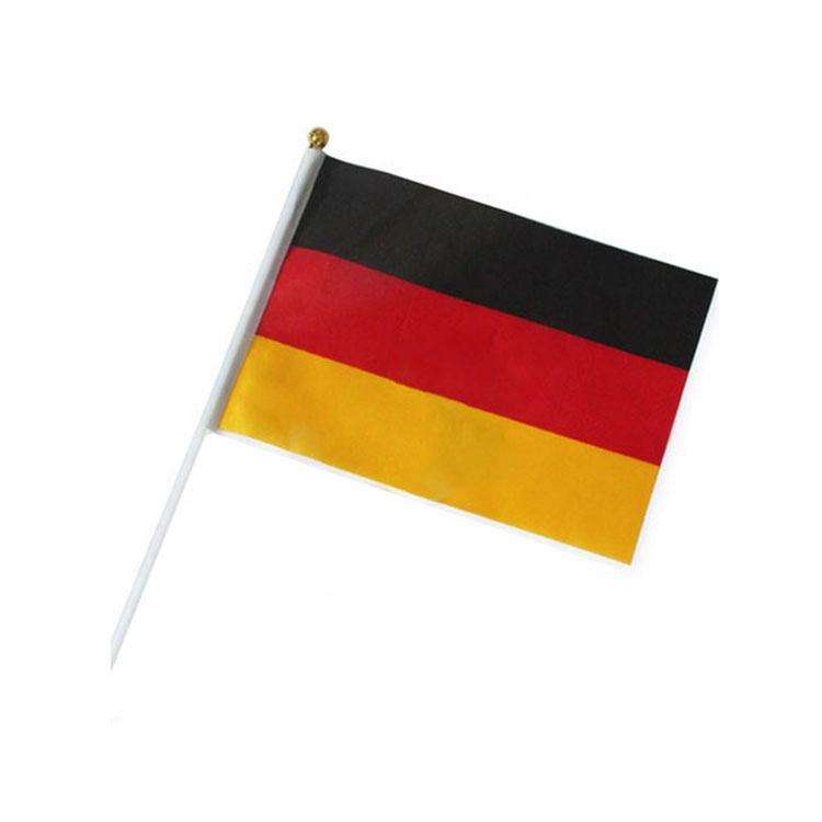 Custom Manufacture Cheap Mini Pole National Country Polyester Waving Hand Flag