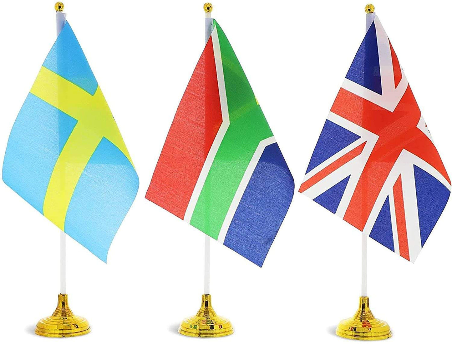 Heat Printing Table Flags With Stands Base Miniature Desktop Flags Set Custom Table Mini Flag