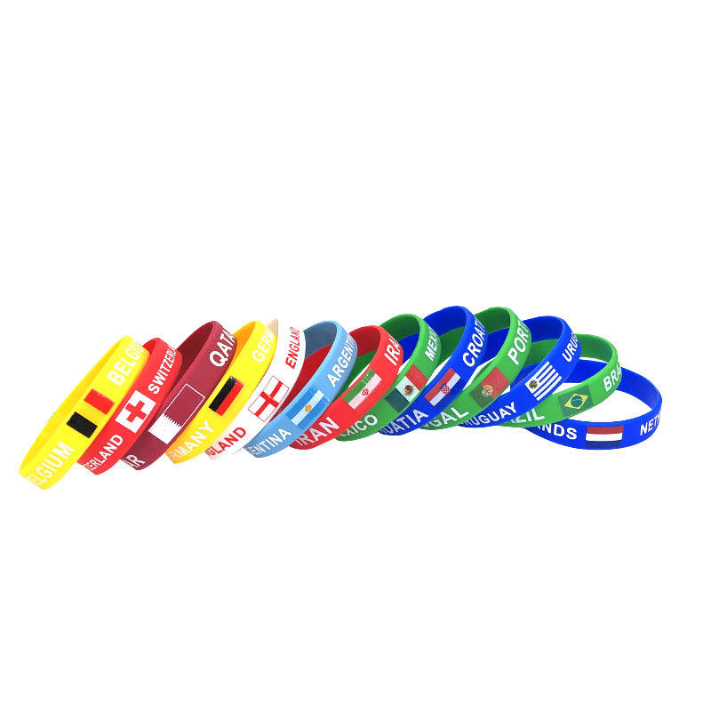 Custom Soccer Silicone Wrist Strap World Cup Flag Wrist Strap Soccer Fan Supplies Gift Souvenirs