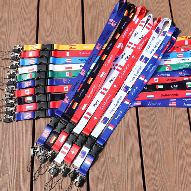 Custom The World Football Cup Competition Lanyard Country Flag Lanyard