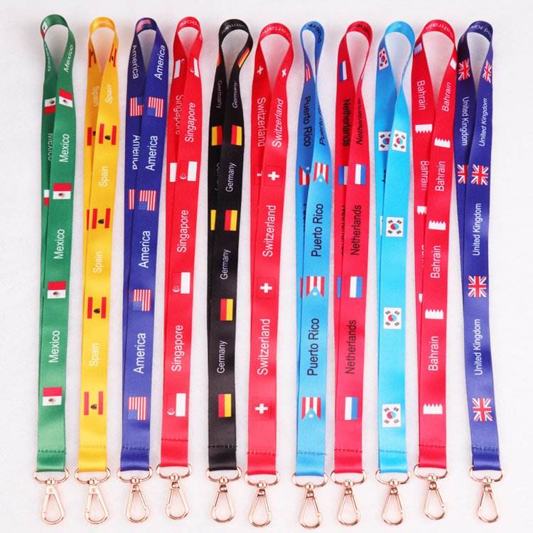 Custom The World Football Cup Competition Lanyard Country Flag Lanyard
