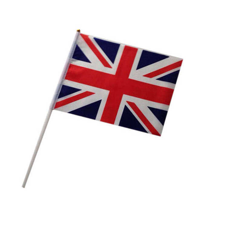 Custom Manufacture Cheap Mini Pole National Country Polyester Waving Hand Flag
