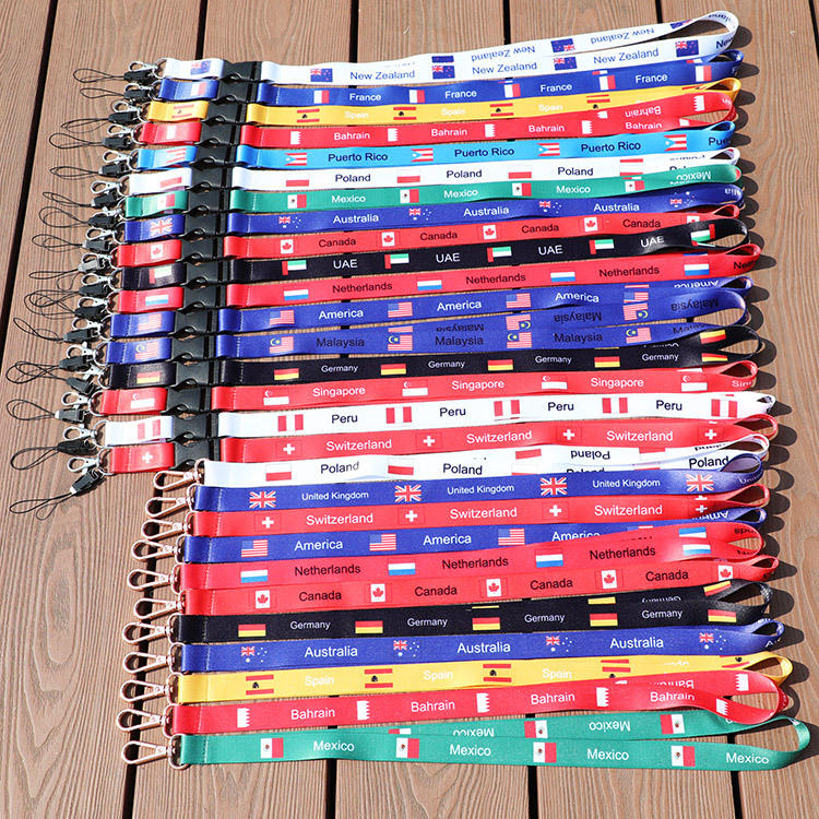 Custom The World Football Cup Competition Lanyard Country Flag Lanyard