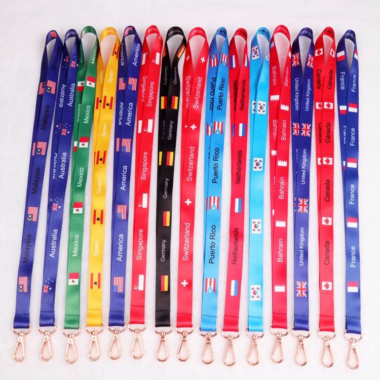 Custom The World Football Cup Competition Lanyard Country Flag Lanyard